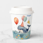 Gobelets En Papier Baleine d'un temps garçons fête d'anniversaire (Verso)