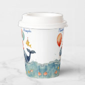 Gobelets En Papier Baleine d'un temps garçons fête d'anniversaire (Droite)