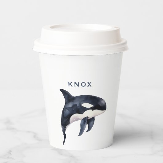 Gobelets En Papier Baleine fête d'anniversaire (Recto)