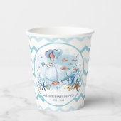 Gobelets En Papier Baleine mignonne sous la mer Baby shower nautique (Recto)