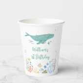 Gobelets En Papier Baleine sous la mer 1er anniversaire (Recto)