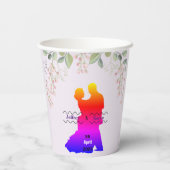 Gobelets En Papier Balises cadeaux mariage violet (Verso)