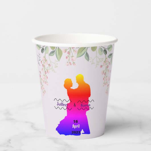 Gobelets En Papier Balises cadeaux mariage violet (Recto)