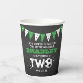 Gobelets En Papier Balle de soccer étoile 2e anniversaire (Verso)