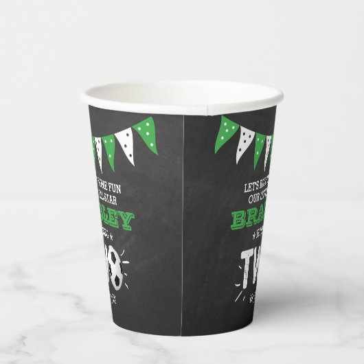 Gobelets En Papier Balle de soccer étoile 2e anniversaire (Droite)