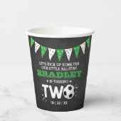 Gobelets En Papier Balle de soccer étoile 2e anniversaire (Recto)