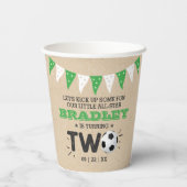 Gobelets En Papier Balle de soccer étoile 2e anniversaire (Verso)