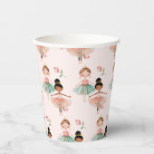Gobelets En Papier Ballerina Ballet rose Motif Anniversaire (Recto)