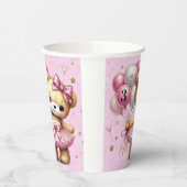 Gobelets En Papier Ballerina rose ours Parties scintillant ballon fêt (Gauche)