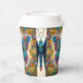 Gobelets En Papier Ballet arc-en-ciel d'un papillon (Gauche)