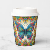 Gobelets En Papier Ballet arc-en-ciel d'un papillon (Verso)