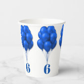 Gobelets En Papier Ballons Bleus Enfants Anniversaire Modèle (Recto)