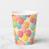 Gobelets En Papier Ballons de fête de différentes couleurs (Verso)