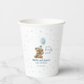 Gobelets En Papier Ballons d'ours bleu garçon baby shower coupe en pa (Recto)