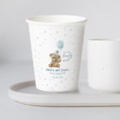 Gobelets En Papier Ballons d'ours bleu garçon baby shower coupe en pa