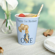 Ballons en or Lapin Premier Anniversaire