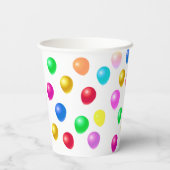 Gobelets En Papier Ballons Festifs multicolores à l'anniversaire blan (Verso)