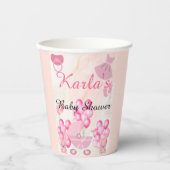 Gobelets En Papier Ballons roses Lapin Lapin C'est un Baby shower de  (Recto)