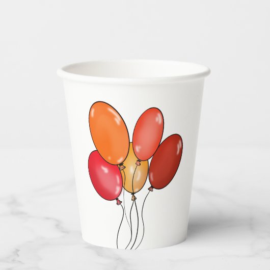 Gobelets En Papier Ballons vibes heureuses (Recto)