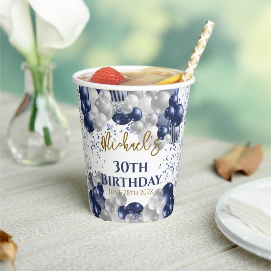 Gobelets En Papier Balloons de la marine du 30e anniversaire (Insitu)