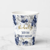 Gobelets En Papier Balloons de la marine du 30e anniversaire (Verso)