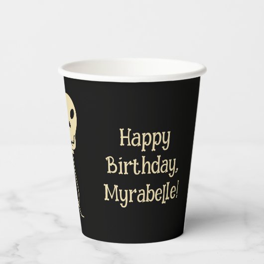 Gobelets En Papier Ballotte crâne Goth fête d'anniversaire (Verso)