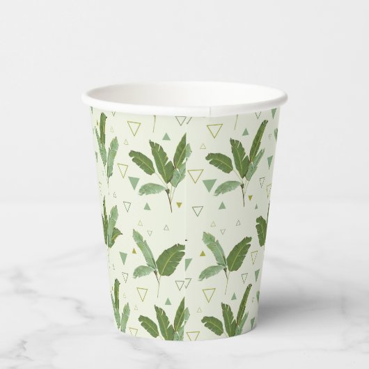 Gobelets En Papier Banana Leaf With Triangles (Droite)