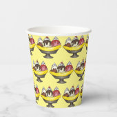 Gobelets En Papier Banana Split Glace Sundae Scoop Shop Dessert (Verso)