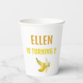 Gobelets En Papier banane fête d'anniversaire EDITABLE bananes CUTE (Verso)