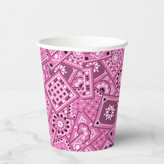 Gobelets En Papier Bandanna rose (Droite)