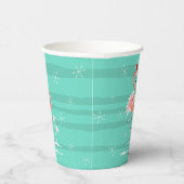 Gobelets En Papier Bande de Flamant rose de Noël (Droite)