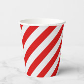 Gobelets En Papier Bande de vacances rouge et blanc (Verso)