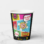 Gobelets En Papier Bande dessinée pop art anniversaire (Recto)