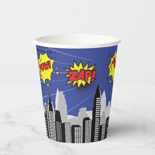 Gobelets En Papier Bande dessinée Superhero Anniversaire unique pour  (Recto)