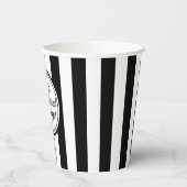 Gobelets En Papier Bande Verticale Noire Et Blanc (Gauche)