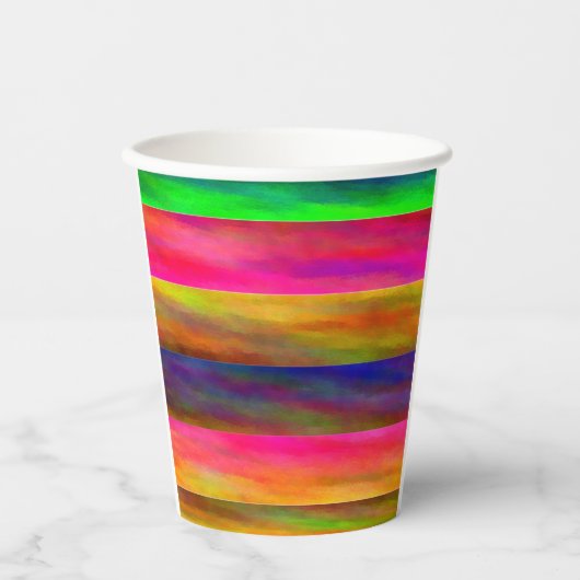 Gobelets En Papier bandes colorées (Recto)