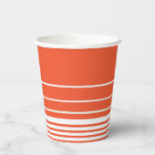 Gobelets En Papier Bandes complexes - Orange et Blanc (Verso)