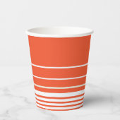 Gobelets En Papier Bandes complexes - Orange et Blanc (Recto)