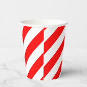 Gobelets En Papier Bandes diagonales rouges et blanches (Droite)