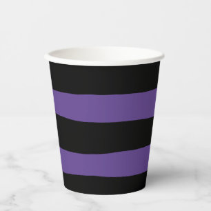 Gobelets En Papier Bandes inégales en violet et en noir