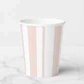 Gobelets En Papier Bandes roses blanches simples (Droite)