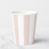 Gobelets En Papier Bandes roses blanches simples (Recto)