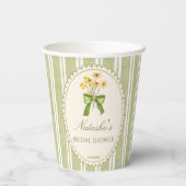 Gobelets En Papier Bandes vert sauge mariage monogramme (Verso)