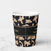 Gobelets En Papier Bannière de fiançailles de poissons koi en or rose (Droite)