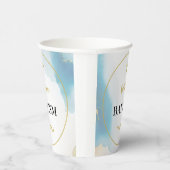 Gobelets En Papier Baptême Bleu Élégant (Droite)