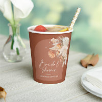 Baptême bohème en terre cuite moderne pampas