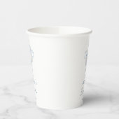 Gobelets En Papier Baptême croix florale bleue (Gauche)