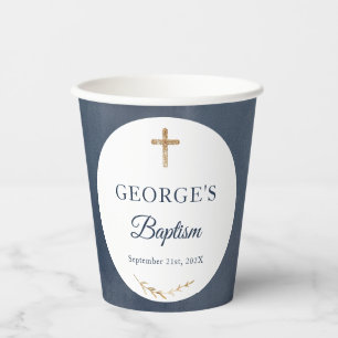 Gobelets En Papier Baptême de la Marine Bleue Événement religieux