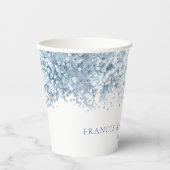 Gobelets En Papier Baptême de l'haleine de Bébé bleu (Recto)