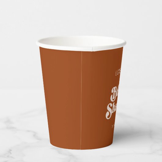 Gobelets En Papier Baptême de mariage chic rétro orange brûlé (Droite)